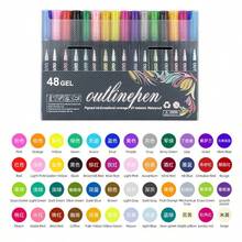 8/12/24/36/48 Colors Dual-Tip Permanent Marker Pens Set, Metallic Outline Markers, Suitable For Art, Painting, Graffiti, Card Making, Christmas Cards, DIY Crafts, Stationery, Back To School, New Year Gifts, Grandchildren Rewards - Multicolor - View 12