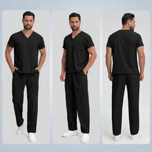 Men Scrub Sets - Black - View 6