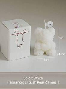 1pc Rose Bear Scented Candle, Individually Packaged, Makes A Great Gift. This Candle Combines Aesthetics And Fragrance, With The Romantic Rose Element And The Adorable Bear Shape Perfectly Blended. - Multicolor - View 5