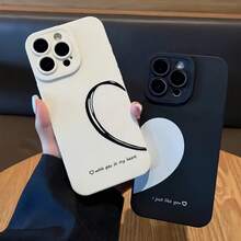 Phone Case:  Minimalist Couple Heart-Connected Phone Case Compatible With IPhone 16 15 14 13 12 11 Pro Max 14 15 16 Plus XS XR X 8 7,Suitable For IPhone17 Air,Suitable For IPhone17 Air - 白色 - 查看 5