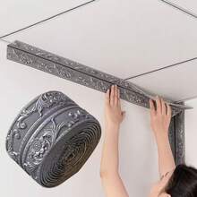 1 miếng nẹp trang trí 3D tự dính kích thước 90.55in x 4.72in, nẹp viền giấy dán tường 3D chạm khắc hoa văn tự dính, bảo vệ góc khung - Dễ bóc và dán, nẹp chân tường PVC, thích hợp trang trí nhà cửa, trần nhà, tường và khung ảnh - Chất liệu PVC, trang trí nhà DIY, nẹp trang trí, trang trí hiện đại, dễ lắp đặt - Nhiều màu - Xem 6