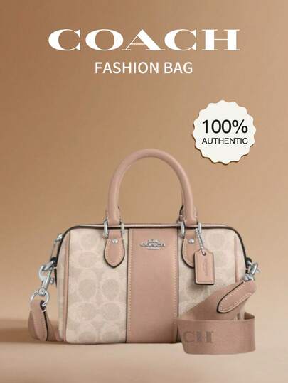 Coach Rowan Series Satchel Bag With Top Handle Handbag Women Crossbody Shoulder Bag Leather Boston Bag
