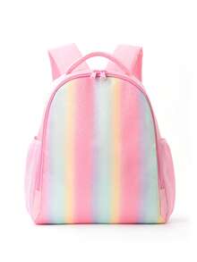 1 pieza Mochila de unicornio rosa linda para niños, estilo de dibujos animados con bolsillo delantero y correas de hombro ajustables, adecuada para uso diario y escolar - Multicolor - Ver 5