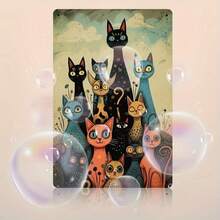 Room Decor 1pc Vintage Cat Wrought Iron Wall Art Tin Painting - Rustic Wrought Iron Wall Art Decoration, 2D Flat Print, Suitable For Living Room, Bedroom, Office, Farmhouse Decoration, 20.32cm X 30.48cm - 混合 - 查看 4