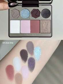 GIRLCULT Face Palette 04 Midnight Iris, Newly Upgraded Texture, All-In-One Makeup Palette, Curated Color Selection, Harmonious Tones, Silky Blush, Radiant Highlighter, Buildable Formula, Multifunctional Use, Long-Lasting Wear, Everyday Makeup, Special Occasions-13g/0.46 Oz - 04 Midnight Iris - 查看 4