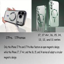 Magnetic Transparent Phone Case Compatible With Galaxy A06 A16 A26 A36 A56 S25 Ultra S24 Ultra S25 FE, Built-In Camera Lens Protector, Luxury Electroplated Soft TPU Clear Shockproof Ultra-Thin Protective Cover, Also Compatible With IPhone 17 16 15 14 13 12 11 Series, 17 Pro Max, Christmas Gift - Dark Green - View 9