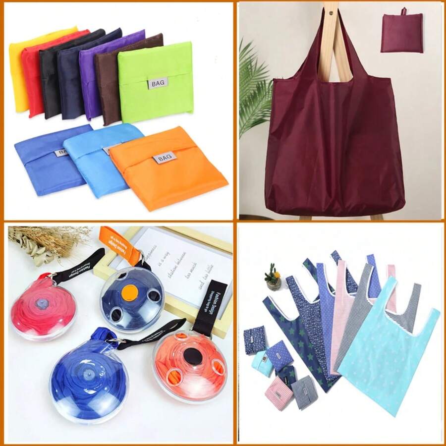 Bolsa de compras Bolsa ecológica Bolsa de almacenamiento Hombro Bolsas de comestibles Bolsas de de hombro Bolsas de tienda de supermercado plegables reutilizables - verde claro - Ver 1