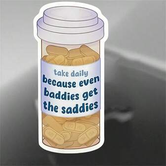 1pc 3-Inch Removable Waterproof Durable Fun Mental Health Awareness Sticker - Great Gift For Friends And Nurses, Cute Anti-Depression Themed Sticker