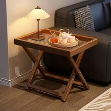 便携式咖啡桌，桌面及抛光框架 - 节省空间的折叠设计，紧凑型桌面，适合室内/室外使用，现代波西米亚风格，是小型公寓、阳台、露台、客厅的理想之选 - 采用耐用材料制成 - 彩色 - 查看 2