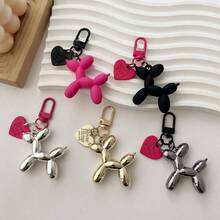 - Llavero con forma de corazn para perro, regalo para el da de San Valentn, para mujeres, llaves de coche, bolso y mochila - Gris-oscuro - Ver 3