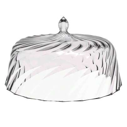 Cúpula de Plástico 25cm Transparente para Bolos Tortas Doces Pratos Glassy Crippa