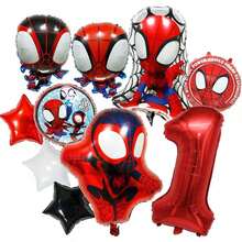 蜘蛛侠主题气球，适合蜘蛛侠主题生日派对、漫画主题庆祝活动、独立日、毕业典礼或超级英雄主题生日派对。 - 彩色 - 查看 17