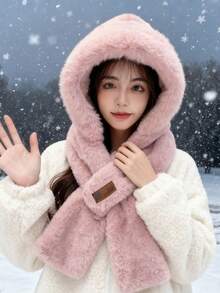 1pc Or 2pcs Unisex Solid Color Hat Scarf Set With Gloves, Autumn/Winter Warm Thermal Lined Windproof Earflap Hat Suitable For Outdoor Activities Like Cycling, Skiing, Hiking, Vacation Valentines Gift - Multicolor - View 12