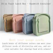 1pc Cute Bread Box | A Reusable Lunchbox, Perfect For Taking To Work, School, And Outdoor Activities. Ideal For Sandwiches, Bread, And Cakes. | Made Of Plastic, With A Flip-Top Closure, Rectangular (Available In 4 Colors). - 綠色 - 查看 10