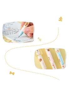 2支装创意温馨小屋造型中性笔，可爱兔子造型，旋转式设计，0.5毫米黑色细尖，适合学校、办公室、家庭使用，学生奖励，礼品，趣味减压速干签名笔 - 彩色 - 查看 10