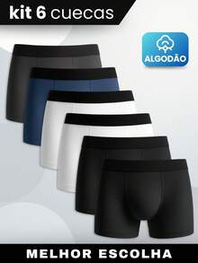 Set Of 6 Men's Boxer Briefs, Premium Cotton, Comfortable For Adults - Multicolor - View 1
