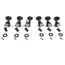 6 Clavijas de afinacion para guitarra electrica 3x3 - Negro - Ver 1