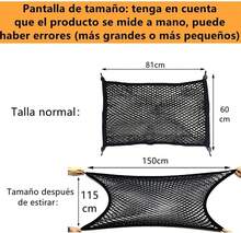 EDWINAYY Red de Carga Elástica 60x80 cm - Organizador Trasero para Auto\/Camión\/SUV con Ganchos, Malla de Non Reforzado Antidesgarros + Sistema Antideslizamiento - negro - Ver 3