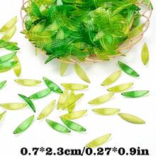 100/200颗 - 透明绿色竹叶珠和渐变郁金香珠 - 带孔亚克力叶子吊坠，适用于DIY珠宝制作、钥匙扣、耳环 - 散装夜灯工艺材料，适用于项链珠子、手链配件和亚洲风格工艺品 - 亞克力珠 - 查看 3