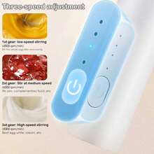 三合一电动奶泡器、卡布奇诺搅拌器、手持搅拌器，适用于牛奶、咖啡、鸡蛋 - 彩色 - 查看 4