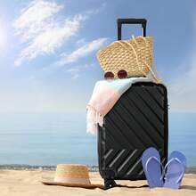 Vali kéo ABS 20 inch. Màu đen. Vali gia đình. Bánh xe xoay 360 độ và khóa an toàn. Thích hợp cho công tác, du lịch. Vali kéo, túi du lịch, vali đựng quần áo, đồ dùng cần thiết cho du lịch biển, kỳ nghỉ. - màu đen - Xem 7