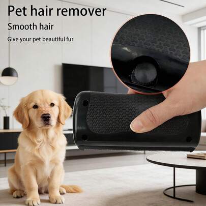 1pc Professional Pet Grooming Brush, 2025 New Deshedding Tool, Made Of PP Material, Suitable For Dog & Cat Deshedding Brush, Fit For All Breeds Pets Deshedding Brush - Multifunctional Pet Grooming Brush And Deshedding Tool With Sparse Rake, Horsehair Serrated Comb And Sweat Scraper