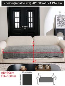 1pc Luxury Chenille Sofa Cushion Cover, Modern Minimalist Fashion Dust-Proof Anti-Slip Sofa Seat Pad, Washable, Suitable For Bedroom, Office, Living Room Combination, L-Shaped Sofa And 1/2/3/4 Seat Sofa, All Season - Dark Grey - View 13
