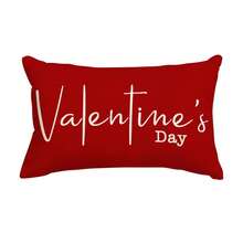 1 chiếc vỏ gối trang trí chủ đề Ngày Valentine, vỏ gối tựa lưng màu đỏ lãng mạn in khẩu hiệu dành cho cặp đôi, trang trí đám cưới, vỏ gối in một mặt bằng polyester kiểu dáng hiện đại, quà tặng kỷ niệm cho cặp đôi, trang trí phòng ngủ, phòng khách, ghế sofa, giường. - Đỏ - Xem 10