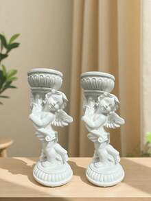 1个/2个天使烛台，天使造型锥形烛台，适合浪漫晚餐、婚礼中心装饰、家居装饰、送给闺蜜的礼物、女士冬季礼物 - 彩色 - 查看 12