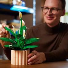 LEGO مجموعة بناء البلوكات النباتية زهرة السلام، مناسبة للديكور في غرفة النوم والرف الكتب والمكتب، للنساء والرجال 18+، هدية عيد الحب، طقم حرفي من الزهور الاصطناعية، 11504 - متعدد الألوان - مشاهدة 5