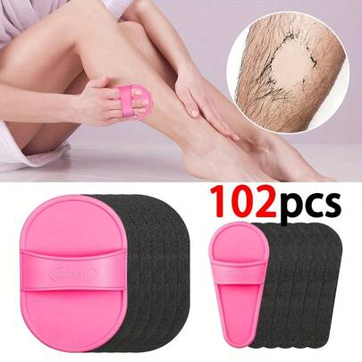 102pcs Reusable Waxing Strips Set, Two Sizes, Physical Hair Removal Tool For Body, Face, Beauty Travel Essentials