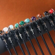 Cetro de Cristal Natural (1 unidade), Varinha de Cristal Demoníaca, Adereço para Festas, Decoração Artesanal DIY com Pedras Semipreciosas, Atacado - Multicolorido - Ver 4