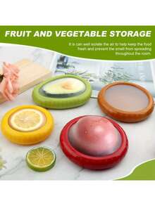 4pcs Silicone Fruit & Vegetable Preservation Containers Set, Portable, Stackable, Leak-Proof Food Storage Containers, Keeps Food Fresh And Organized In Refrigerator, Reusable With Lids - Multicolor - View 2