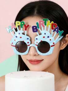 趣味拍照道具生日眼镜，创意派对蛋糕造型眼镜 - 彩色 - 查看 5