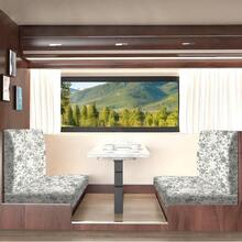 QY- Leather Look RV Camper Dinette Cushion Covers Washable RV Couch Cushion Covers Dinette Booth Seats Stretchable Camper Seat Covers 1 Backrest Cover And 1 Bench Cover Beige Flower -2373 - 02 Hoa màu be - Xem 2