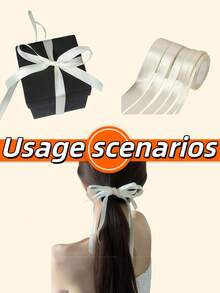 1 Roll Polyester Satin Ribbon For Gift Box Candy Box Cake Box Flower Decoration (Machine Dyed, Slightly Chromatic Aberration)