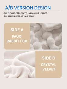 1pc Faux Rabbit Fur Plush Blanket, Cozy And Warm Blanket, Lightweight Soft And Comfortable, Solid Color Series, Minimalist And Stylish Design, Suitable For Sofa, Bedroom, Living Room, All-Around Comfort, Travel Use, Nap Blanket, Reference Size Image, Multiple Sizes Available, Machine Washable, Autumn Decor, Room Decor, Winter Decor, White - White - View 5