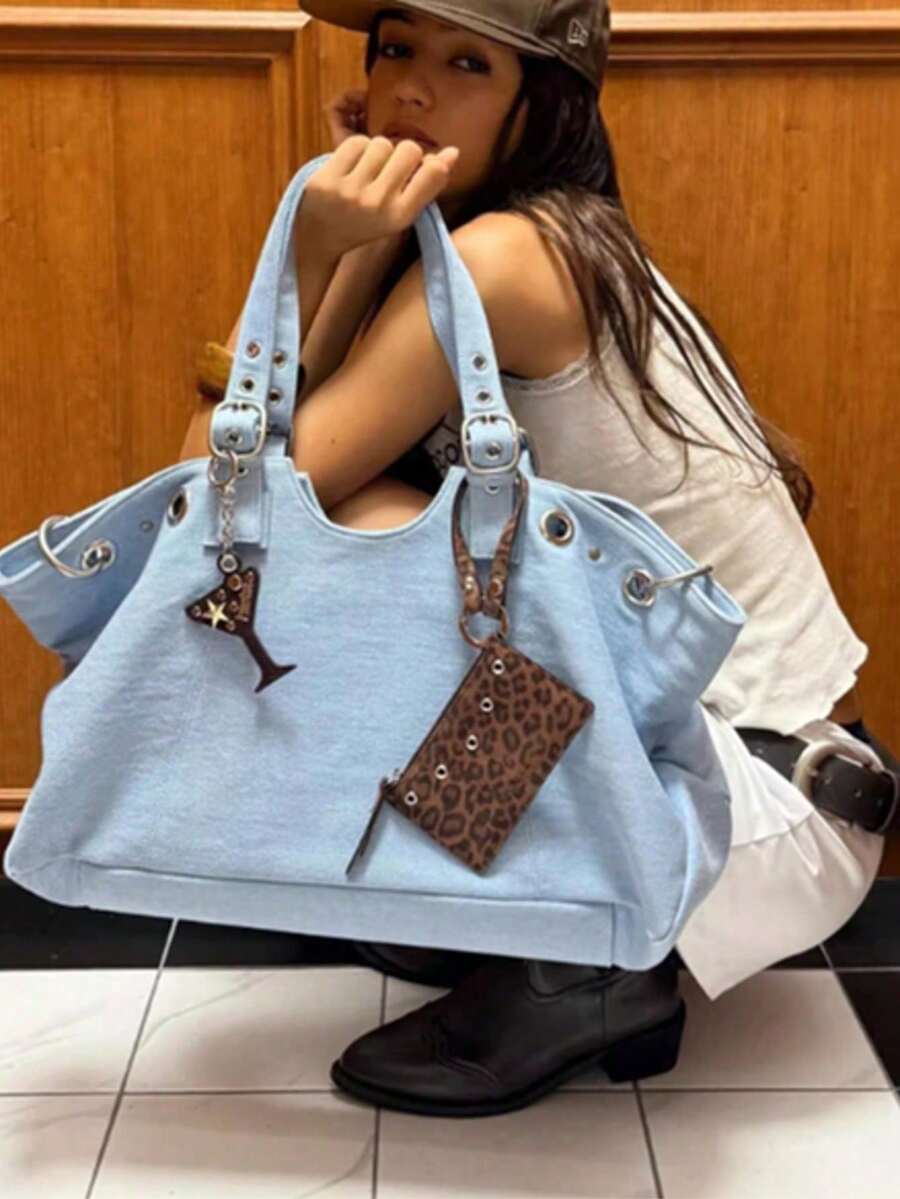 Women Tote Bags - 淺藍色 - 查看 1