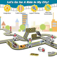 27/40/52 Pcs Magnetic Building Tiles Road Set, Yellow Traffic System, Children's Road Building Educational Toy, Suitable For 3+ Years Old, Great Birthday Gift - Multicolor - View 9