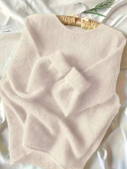 Solid Color Casual Pullover Sweater