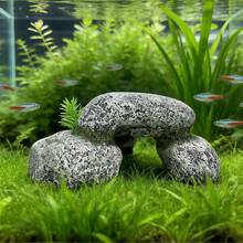 1pc Realistic Rock Design Aquarium Decor, Fish Tank Ornament, Resin Rock With Small Aquatic Plants, Suitable For Betta, Shrimp, Nano Fish Tanks, Simulated Rock Bridge And Cave For Fish And Shrimp Hiding Place, Aquarium Landscaping Decoration - A - View 9