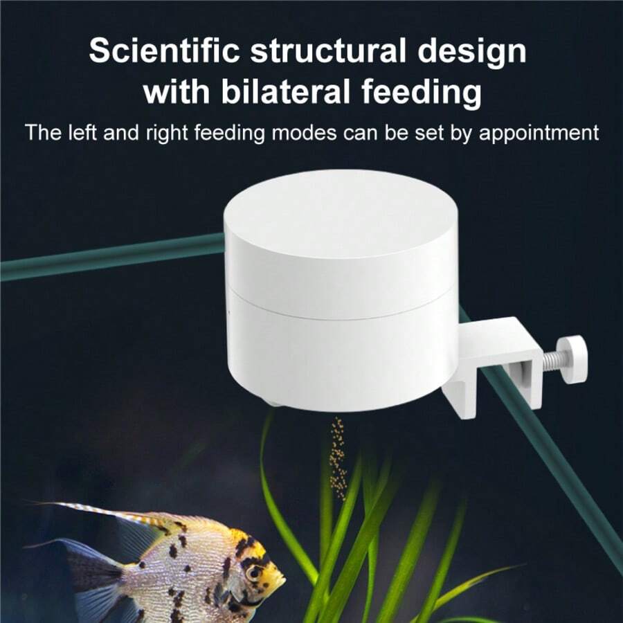 SHYFISH WiFi Timed Automatic Fish Feeder, Smart Mini Fish Tank Auto Feeder - White - View 1