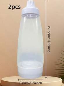 1pc/2pcs/1000ml/33.8oz Cake Batter Mixer - Kitchen Baking Tool, Manual Whisk Suitable For Cakes, Cookies And Baked Goods, Easy Squeeze Design, Precise Measurement, Smooth Blending Essential | Durable Plastic | Easy To Clean | Convenient & Quick | Baking Essentials Helper. - Clear - View 13