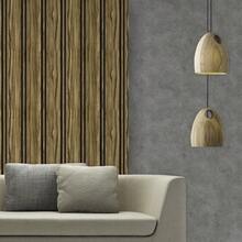 Adhesive Wallpaper With Rustic Oak Wood Ribbed Pattern, Thick Strips - Multicolored 2 - View 4