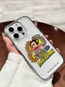 官方授权 Paul Frank 透明太空主题手机壳，全包式猴脸防摔摄像头保护套，猴子字母向日葵图案，全新，兼容 13/14/15/16/17 Pro Max - 彩色 - 查看 6