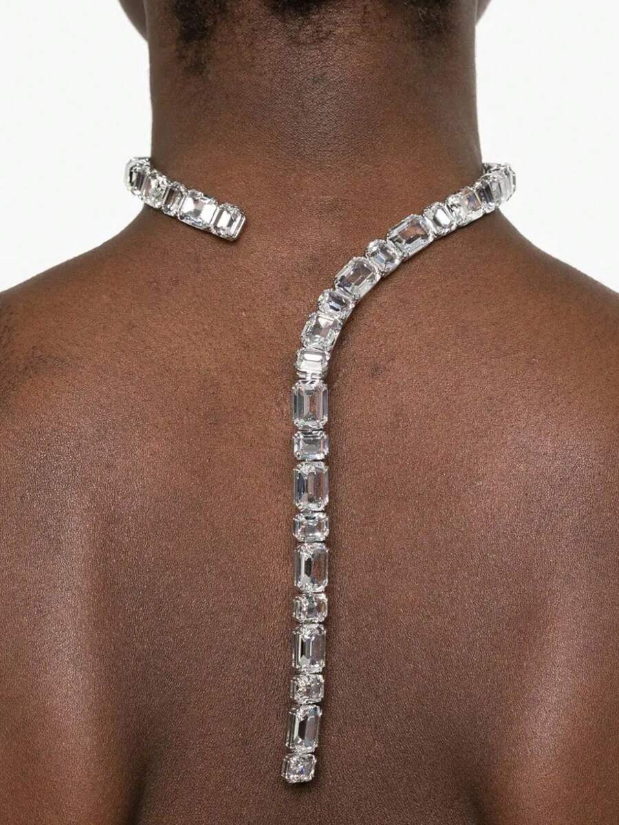 1 pièce Nouveau collier à franges, chaîne ras-du-cou de style personnalisé, collier de bijoux polyvalent - Argent - Voir 1