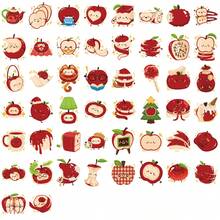 50张可爱红色苹果贴纸，装饰水果贴纸，适用于手机壳、笔记本电脑、平板电脑、水瓶、滑板、吉他、礼品盒、行李箱、杯子等，防水乙烯基贴纸，也适用于水瓶、保温杯、吉他、行李箱、手机、手机壳、笔记本电脑、滑板等，是绝佳的礼品之选。 - 紅色 - 查看 7