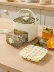 48-Slot Silicone Ice Cube Tray With Lid And Storage Box, Press Button Easy Release Ice Cubes For Whiskey, Cocktails, Beer (Green)