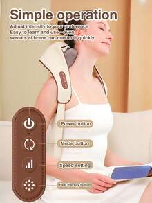 Neck And Shoulder Massager With Heat, Electric Shiatsu Massage Pillow For Back, Trapezius Muscle Relief, Multi-Function Soothing Massager - Normal - View 5