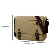 Multi-Functional Canvas Crossbody Bag For Men - Khaki - View 3